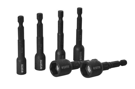 世達工具35113  1/4"系列磁性風動六角尾套筒 13mm